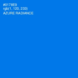 #0178E9 - Azure Radiance Color Image